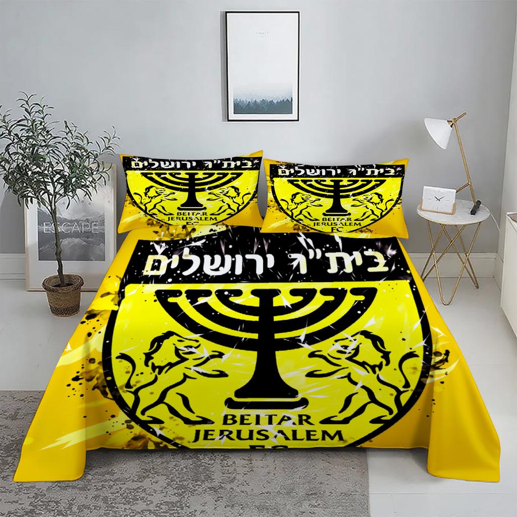 3pcs FC Beitar Jerusalem Bedding Set Israel Football Bed Set Single Twin Queen King Size Full Set Bed Linen Bedding for Children