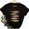 Graphic Fish Nature Tshirt Vacation Style Fish Print Summer Beach Holiday Sandbeach Lover Gift Boho Mod Design Ethnic Cute Tops