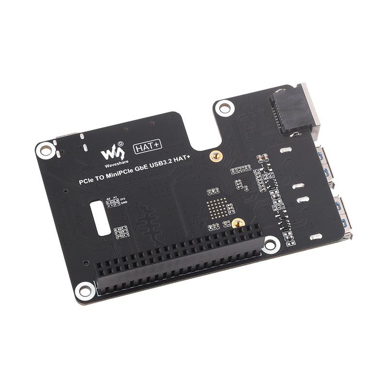 Raspberry Pi 5 PCIe to MiniPCIe Gigabit Ethernet Adapter with USB 3.2, Driver-Free Plug-and-Play