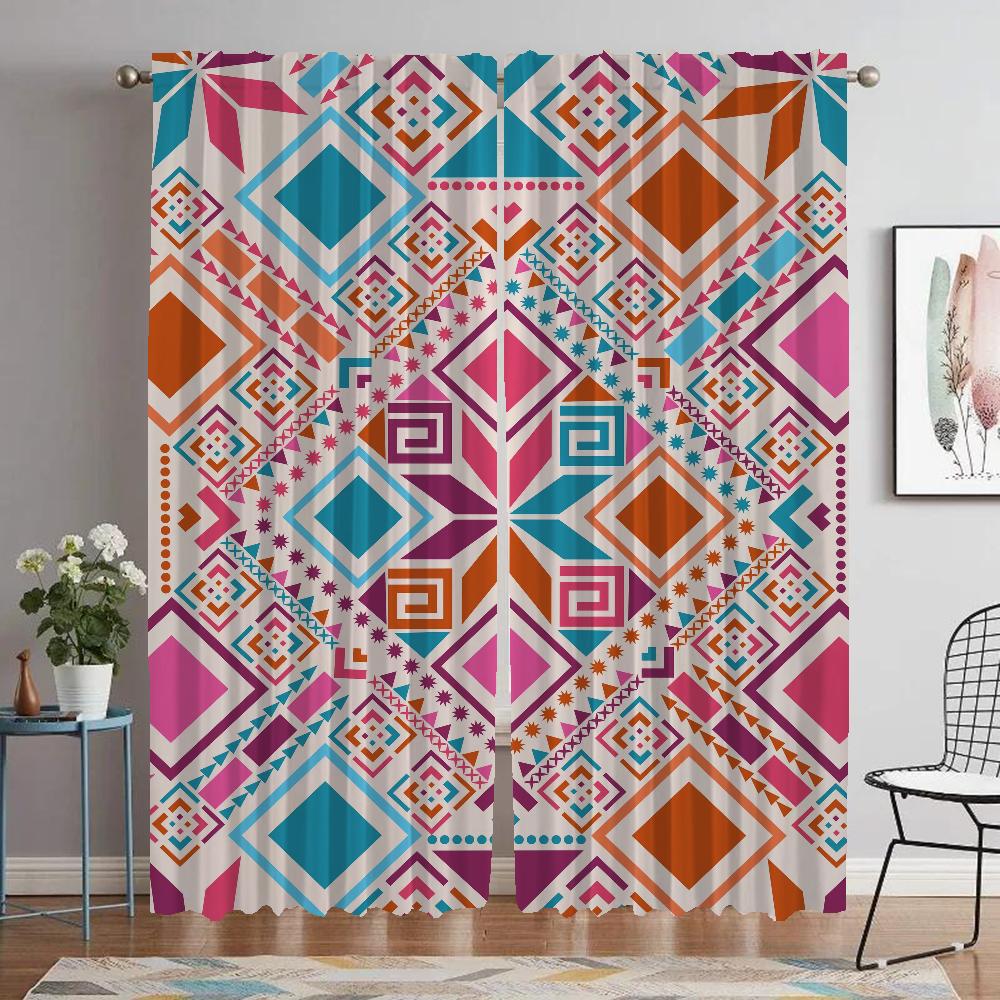 

Ацтекские шторы блэкаут 2 штуки тюль для спальни современные шторы для гостиной перегородки шторы для окна кухонные элегантные W50xH70cmx2pcs-CL