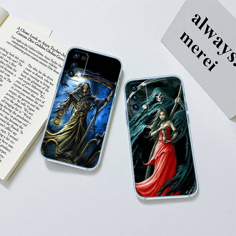 MH66 Grim Reaper Skeleton Skull Case for Motorola E7 G6 G7 G8 G9 Plus Power Play G10 G20 G04 E30 E40 E22 E20 E13 E15 G22 G23 G05 G75 G35 G55