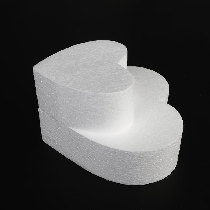 4/6/8 Inch Heart Shaped Polystyrene Foam Sugar Craft Dummy Party DIY Practice Model Cake Foam Mold Kitchen Accessories Decoratio
