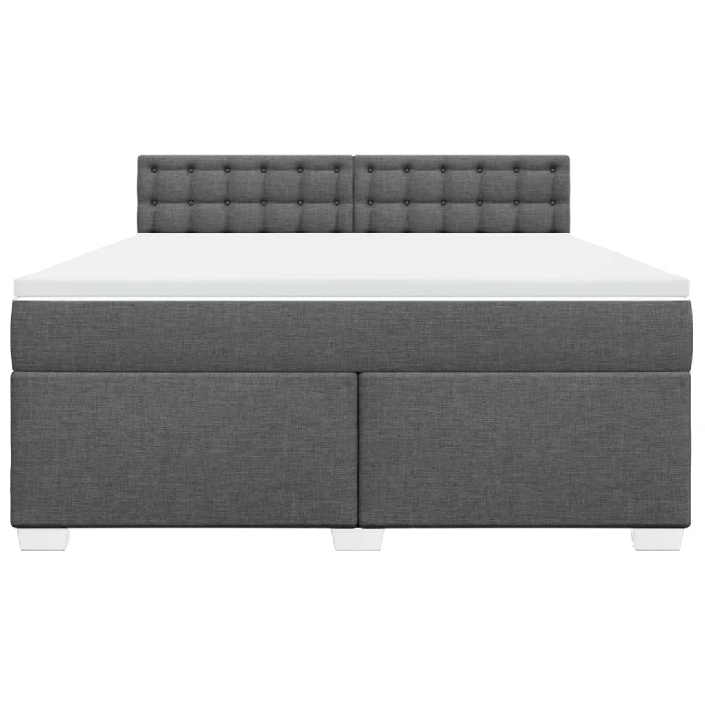 Vidaxl Continental Bed With Mattress, Dark Grey Fabric 180X200 Cm