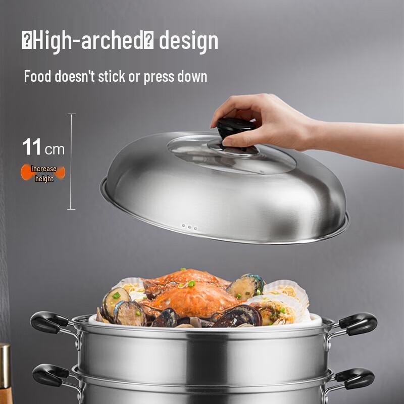 SUPOR 30cm Double-Layer 304 Stainless Steel Steamer
