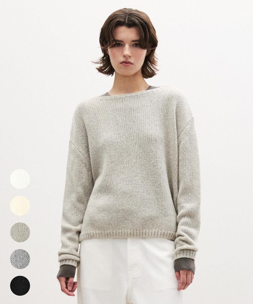 SUARE WOMEN Mohair Wool Boat Neck Knit - 5 Colors