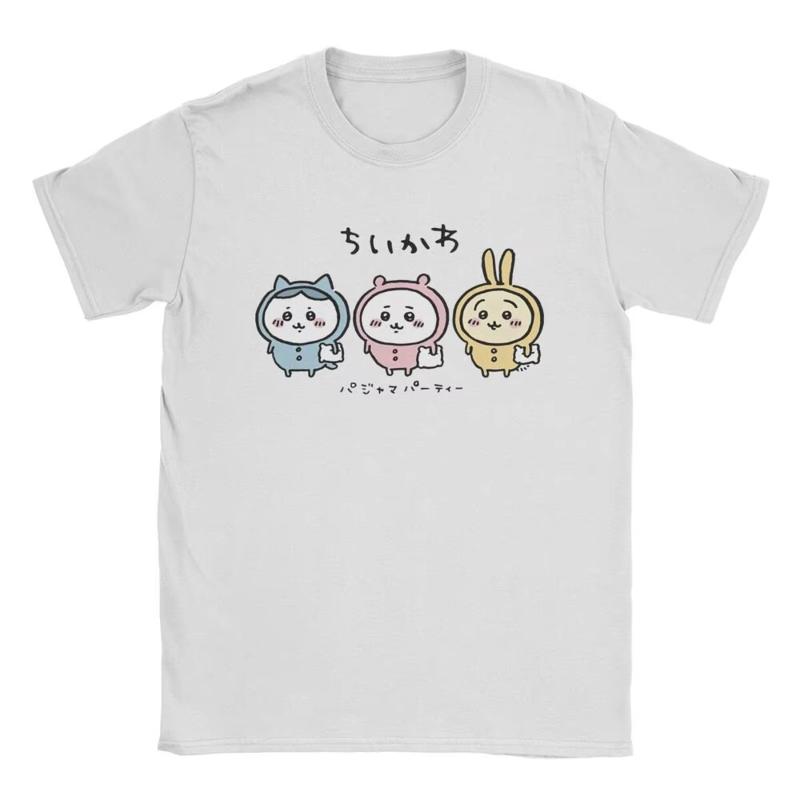 MINISO Chikawa Drawing T Shirt Men Women Amazing T-Shirt Crew Neck Cartoon Cute Tee Shirt Short Sleeve Tops