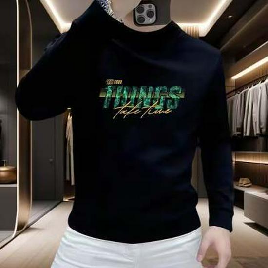 Modna luźna męska kurtka w stylu amerykańskim: Swobodna bluza z kapturem z długim rękawem i okrągłym dekoltem na jesień/zimę 2025