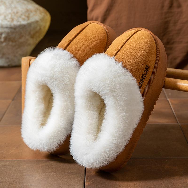 

Женские зимние пушистые хлопковые тапочки в корейском стиле - Плюшевые, на толстой подошве, теплая домашняя обувь 38-39