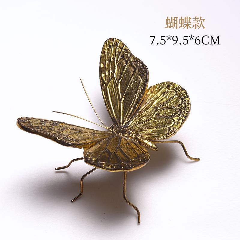 Gold Metal Insect Ornaments Butterfly Insect Statue Sculpture Animal Decoration Crafts Figurines Miniatures Home Accessories