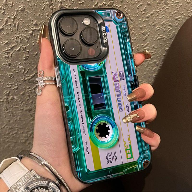 Cool Retro Cassette Phone Case for iPhone 17 16 15 14 13 12 11 Series Pro Max Plus Double Layer Protection
