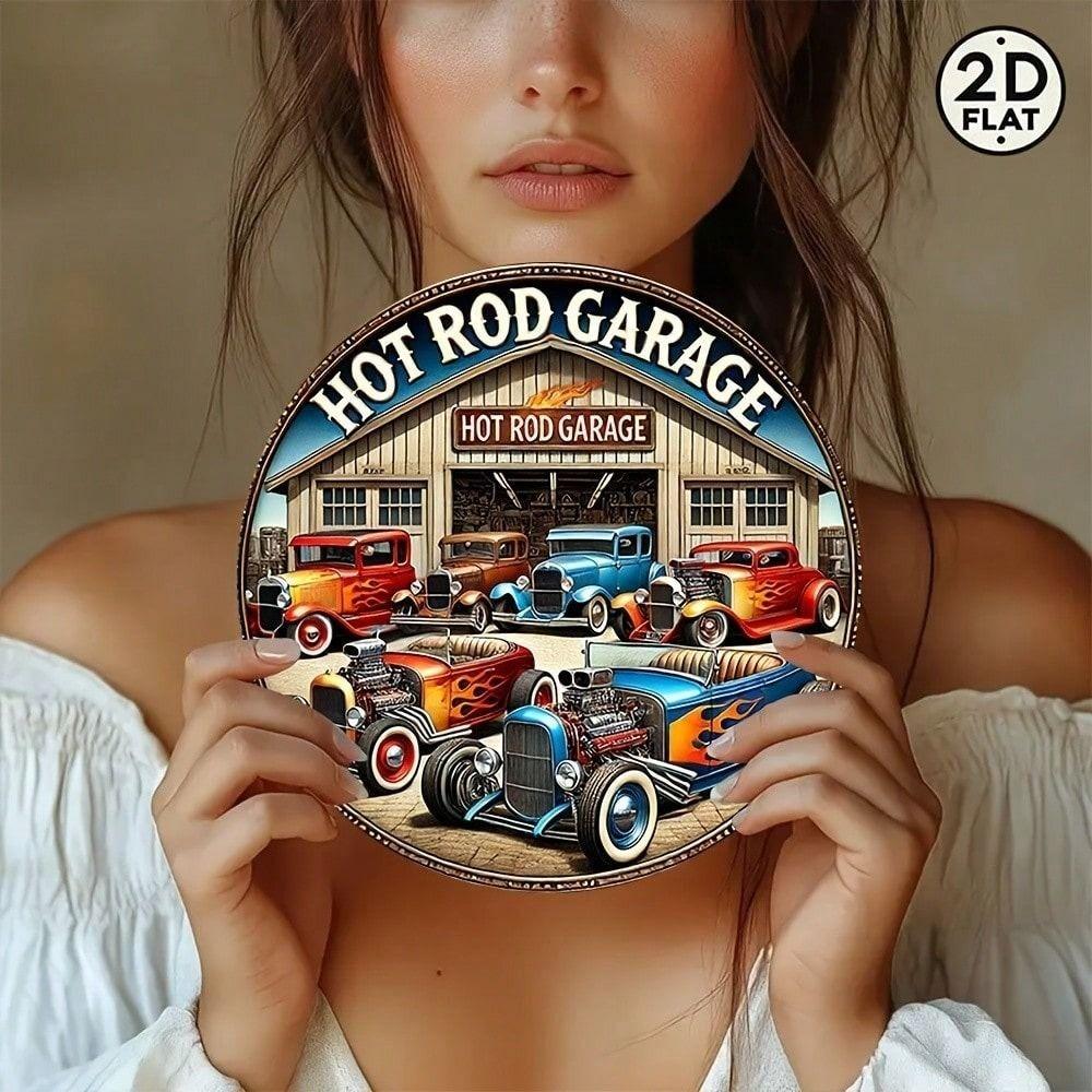 Tin Sign Metal Poster Wall Art Vintage Hot Rod Garage Decor Mechanic Gift 8x8 Inch