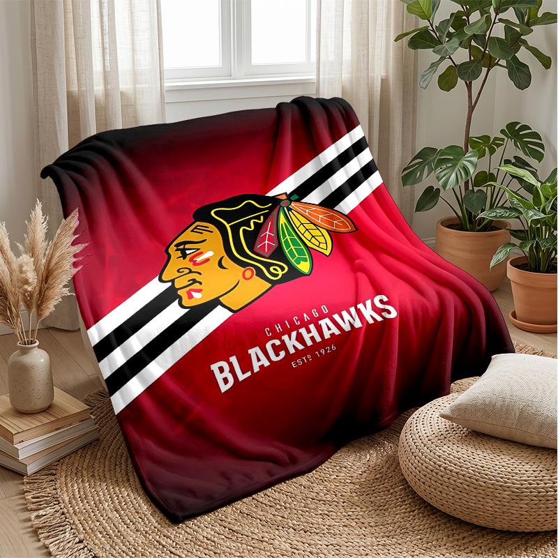 Coperta in Flanella Stampata con Logo Hockey Calda e Confortevole, Amica della Pelle, per Divano, Letto, Uso Quotidiano Indoor