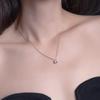 18K Gold Electroplated Titanium Steel Square Diamond Necklace - Elegant Luo Zijun Style