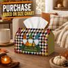 1pc Tissue Box Holder with Nordic Folk Autumn Design - Gnome Pumpkin Thanksgiving Scene, Durable Polyester, Ideal for Kitchen, Living Room, Bedroom, B