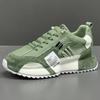 Sports Shoes Men's 2025 Spring and Autumn New Mesh Breathable Sports Shoes Fashionable Thick Soled Lace Up Casual Running Shoes
