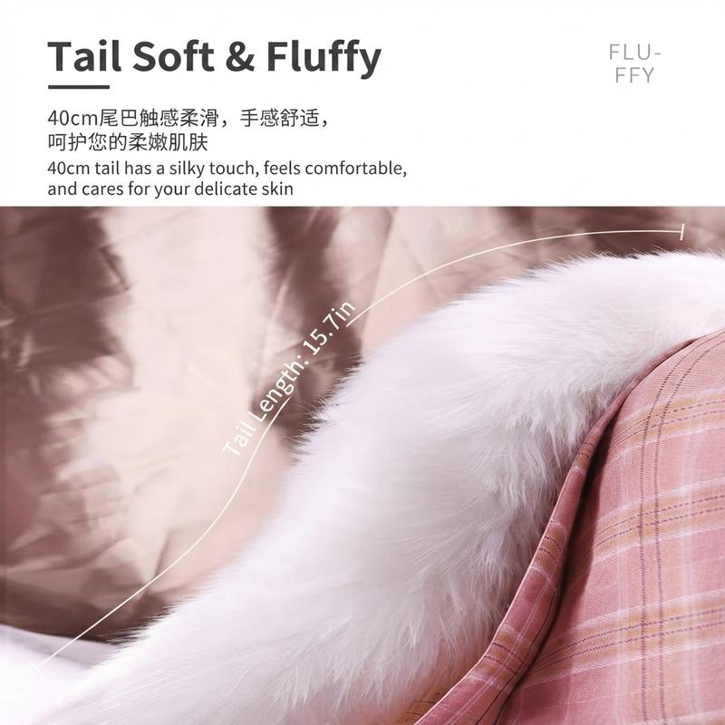 Detachable Fox Tail Silicone Anal Plug, Beginner Back Toy with Cat Tail Design