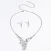 3PC Women's Fashionable Rhinestone Necklace Earrings Zircon Set, Suitable for Weddings, Parties, and Holiday Gifts