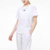 adidas Lockere Passform Rundhalsausschnitt Lässiges bedrucktes Kurzarm-T-Shirt Damen Oberteile Weiß GP0590