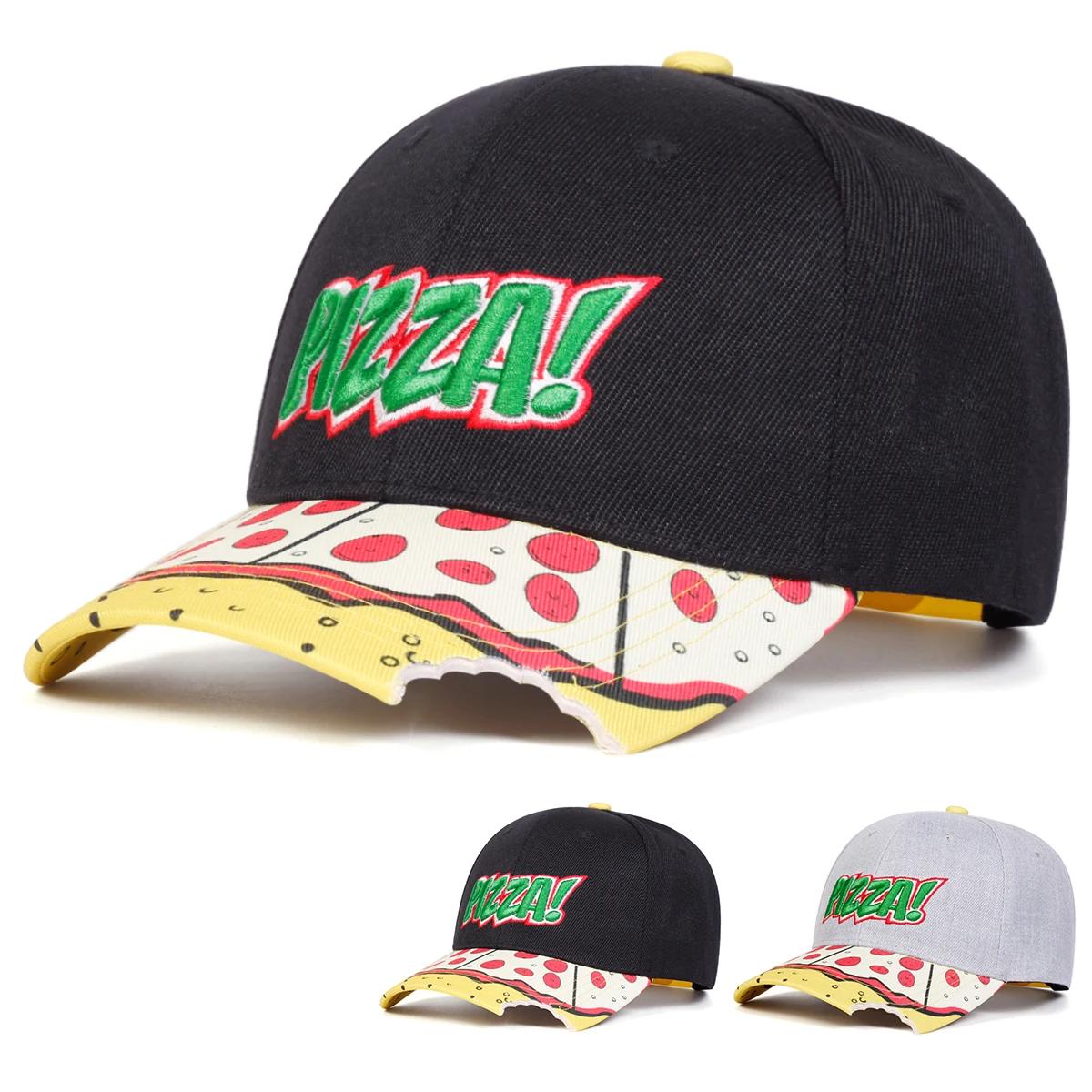 Freedom Outdoors Women's Black Unisex Pizza Letter Embroidery Baseball Caps Spring Autumn Outdoor Adjustable Casual Hats Dad Hat Sunscreen Hat