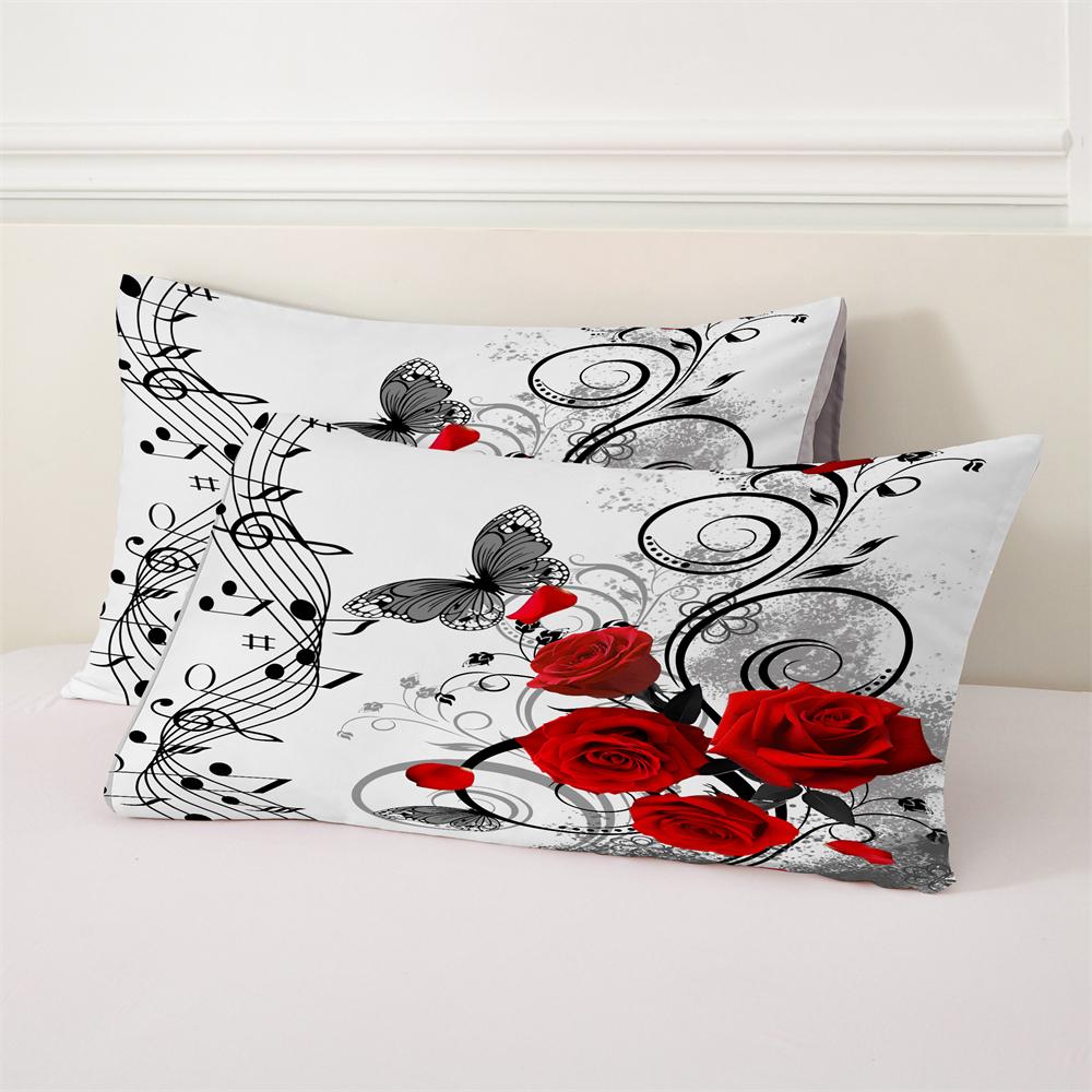 Butterfly Musical Notes Design 3D Printed Quilt Cover Elegant Beauty Bedding Set Luxury Home Textiles Duvet Cover Pillowcases