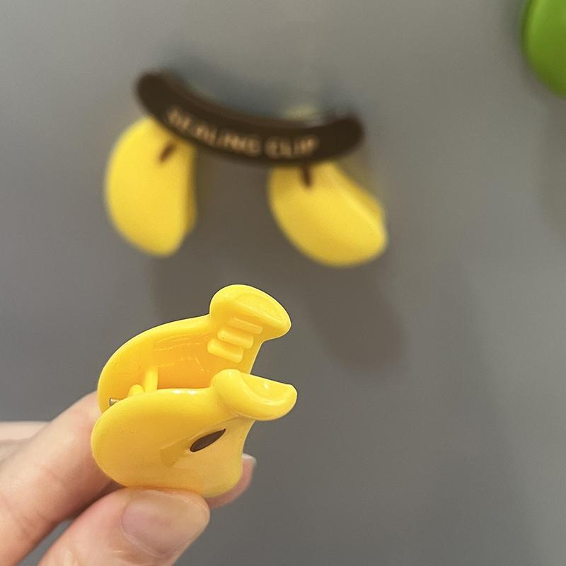 Banana Shaped Food Snack Bag Sealing Clips | 2-in-1 Magnetic Fridge Magnets For Kitchen Organization Home Decoration