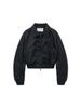 Applique Logo Shirring Bomber Jumper For Women In Black