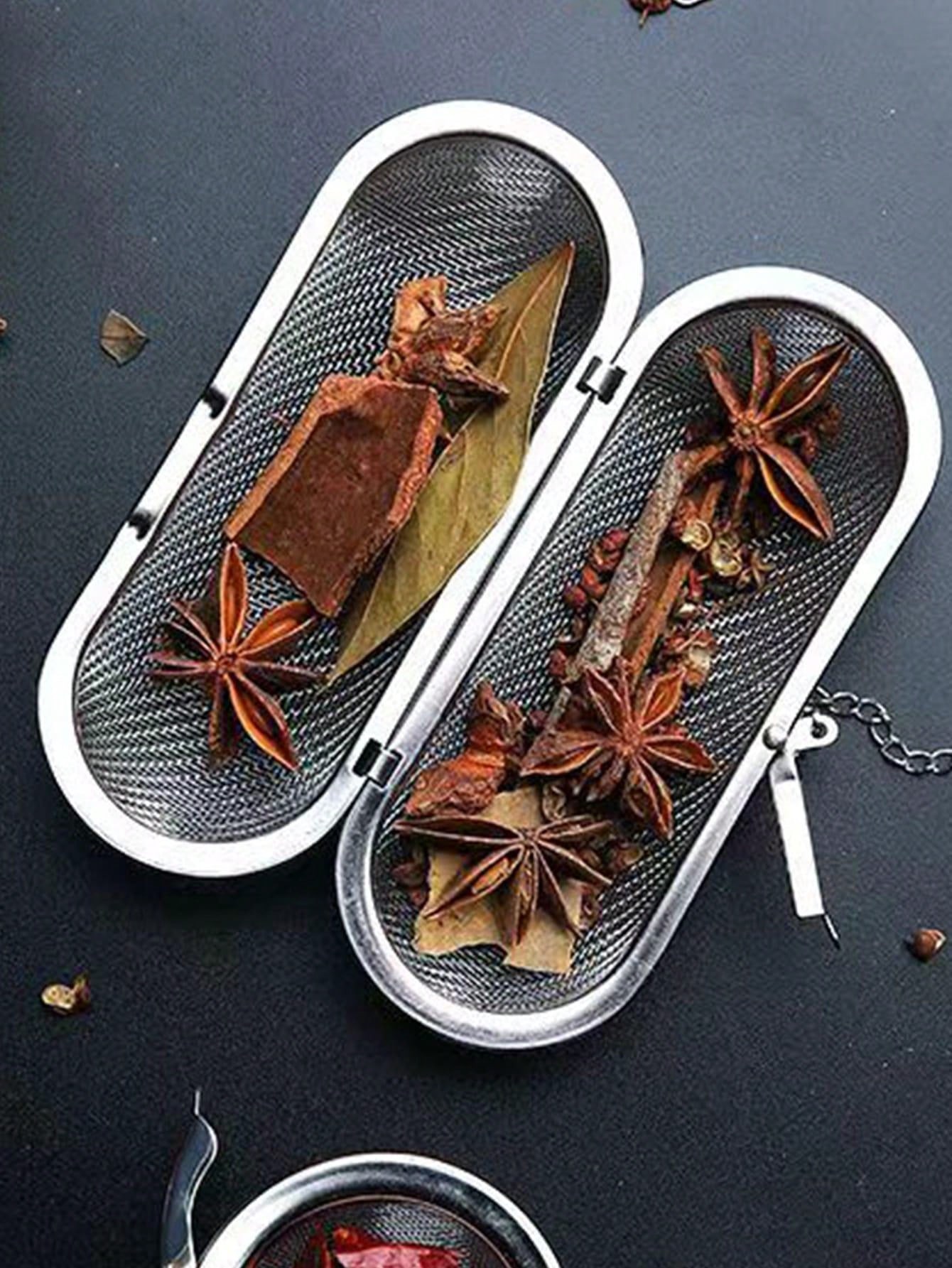 

1pc Stainless Steel Reusable Long Spice Pot Seasoning Filter KitchenItems Food Cooking Camping Vacation Beach Room Decor Organizer Party Travel one-size срібний