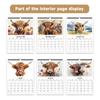 1pc 2026 Wall Calendar Highland Cow Series,12 Beautiful Designs,Monthly Planner,Perfect Gift for Birthdays, Christmas,New Year