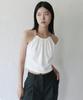 RUBATI Halterneck Wooden Beads Top (Ivory)
