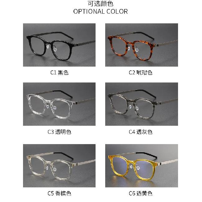 New Denmark Designer Acetate Titanium Optical Eyeglass frames Men Women Vintage Square Transparent Computer Glasses Frames