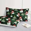 Rutigt jul-snögubbe sängset i polyester, mjukt bekvämt formsytt lakan och örngott, 20x30 tum, flera storlekar