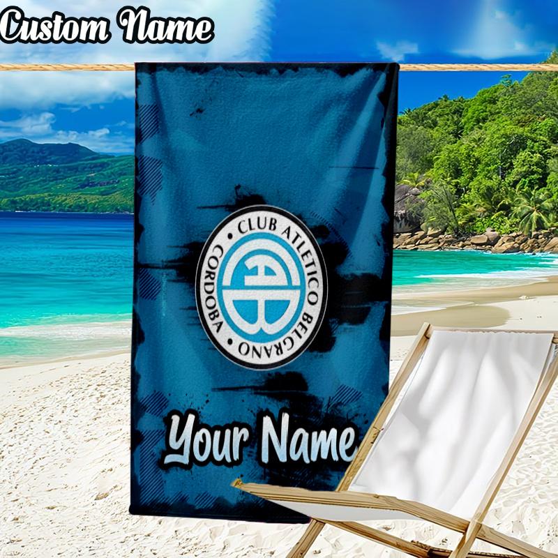 Custom Name CAB Football Beach Towel - Soft, Ultra-Absorbent Microfiber, Lightweight, Perfect for Beach, Parties, Travel, Camping