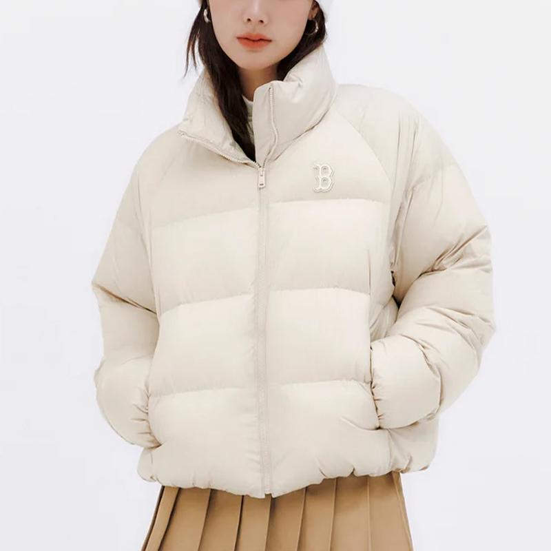 New MLB Down Jacket Women's Light Khaki 3FDJBO136-43BGL