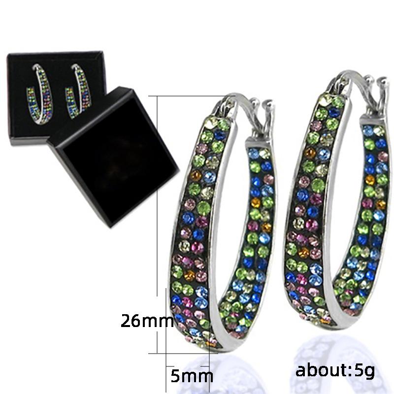 Pinduoduo Earrings, Colorful Ear Buckle Fashion Diamond Women'S Earrings, Versatile Earrings