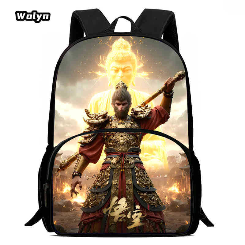 Wukong Black Myth Wukong Spiel Animation Rucksack Schüler Schultasche Computertasche