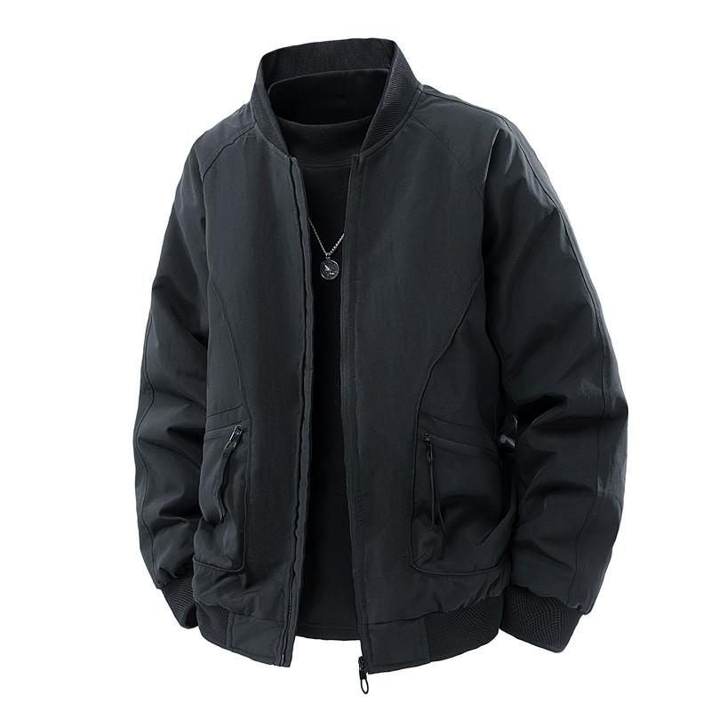 Mens Winter Down Jacket 90% White Duck Warm Puffer Coat With Baseball Collar Anti-Wrinkle Loose Fit