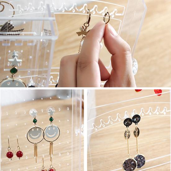 Dustproof Acrylic Earrings Jewelry Storage Box Display Stand Holder Drawer Rack