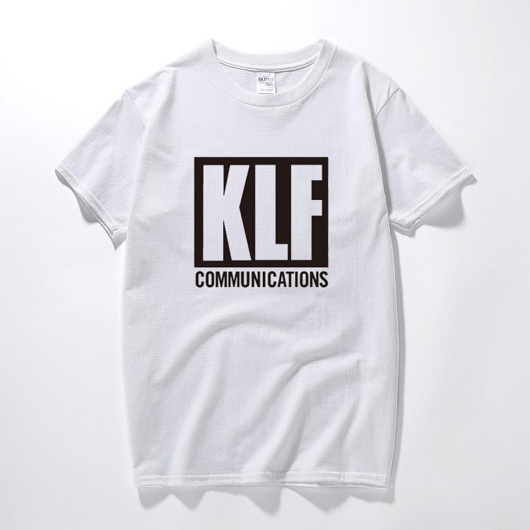 The Klf Communications Letter Printed Unisexs Unisex T Shirt Tshirt 2024 New Short Sleeve O Neck Cotton Tshirt Tee Camisetas Hombre