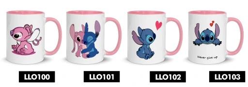 Kubek Różowy Na Prezent Dla Fana Lilo Stich Wzory + Opakowanie Gratis