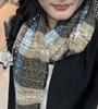 Warm scarf Women's winter dry rose powder white thickened scarf atmosphere fringed shawl versatile