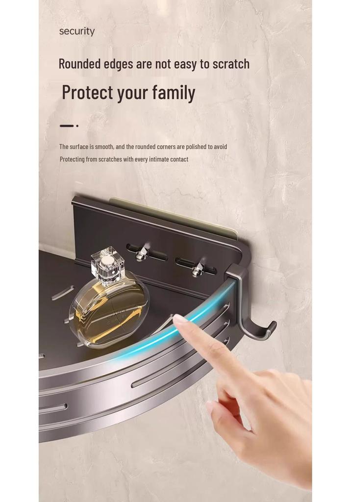 Punch-Free Bathroom Corner Triangle Shelf