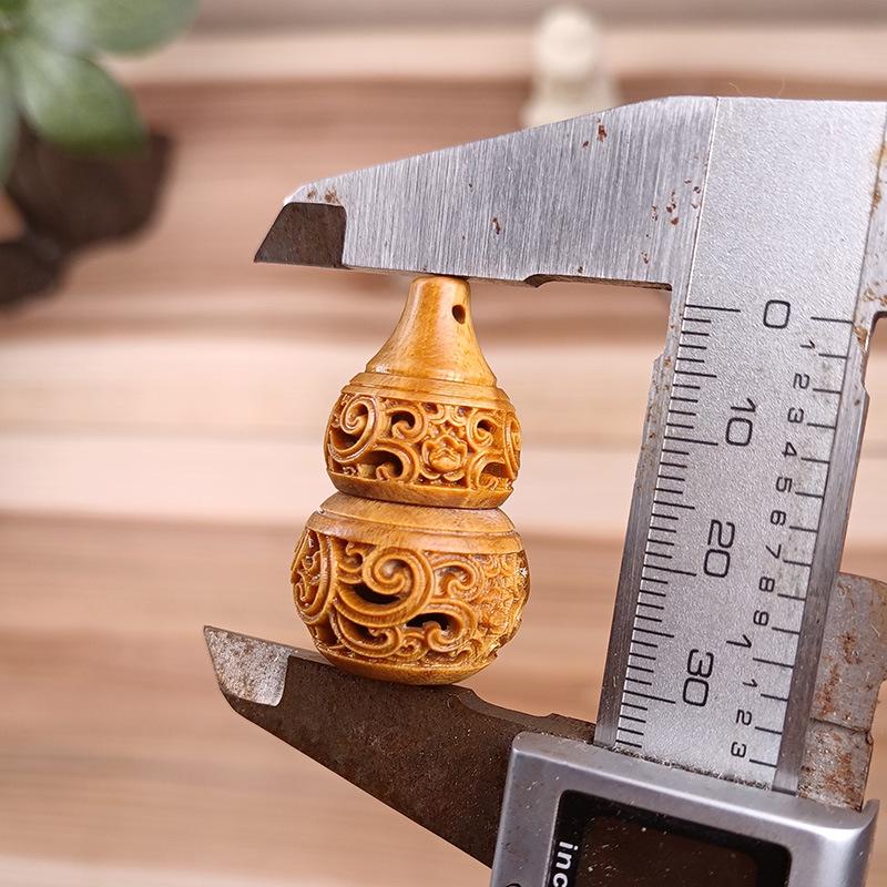 Green Sandalwood Gourd Pendant Phone Charm and DIY Hollow Ornament Jewelry.