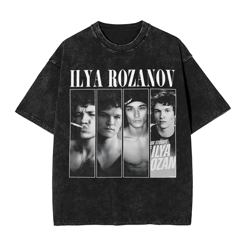 Herren Beheizte Rivalität Ilya Rozanov Basic T-Shirts Top T-Shirts Strand Y2K Lässiges Kurzarm-T-Shirt Herren Hip Hop T-Shirt Heiß