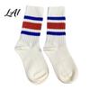 Unisex Mid Calf Socks Mid-calf Sports Socks Cotton Contrast Striped Crew Moisture Versatile Color Wicking Athletic for Autumn And Winter Daily