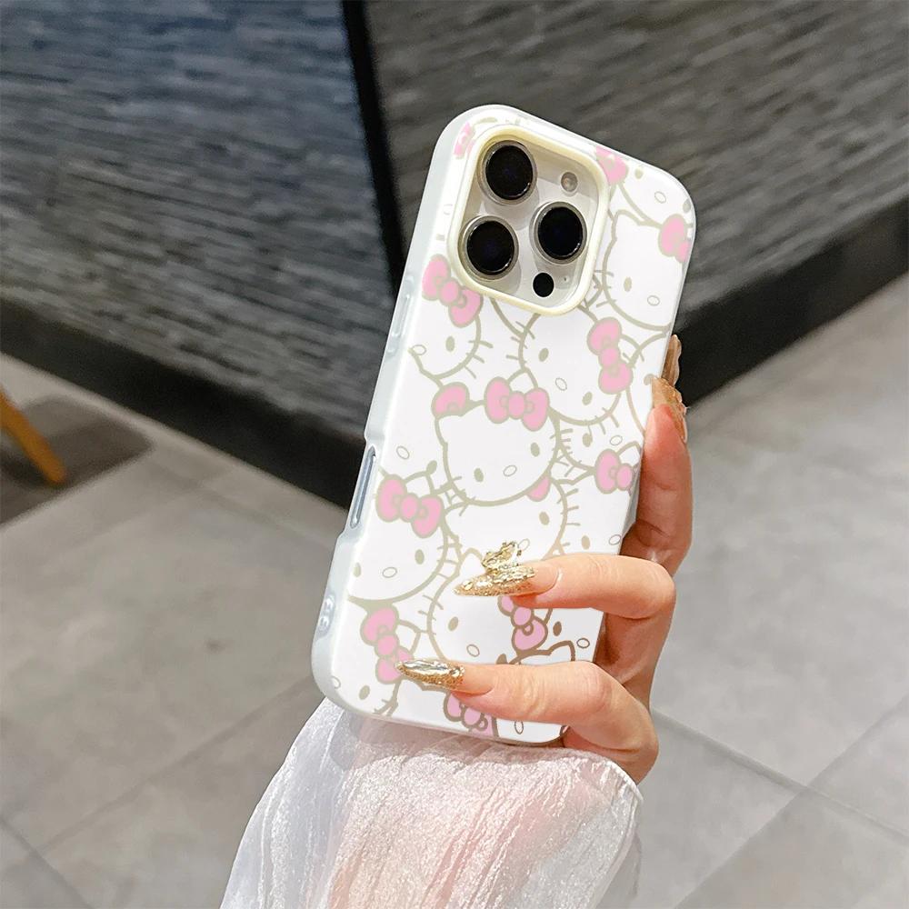 2 IN 1 Melody Kuromi Casing For Iphone 17 Pro Max 17 Air 16 15 14 13 12 11 Pro Max 16e 16 Plus 17Pro Hello Kitty Phone Case