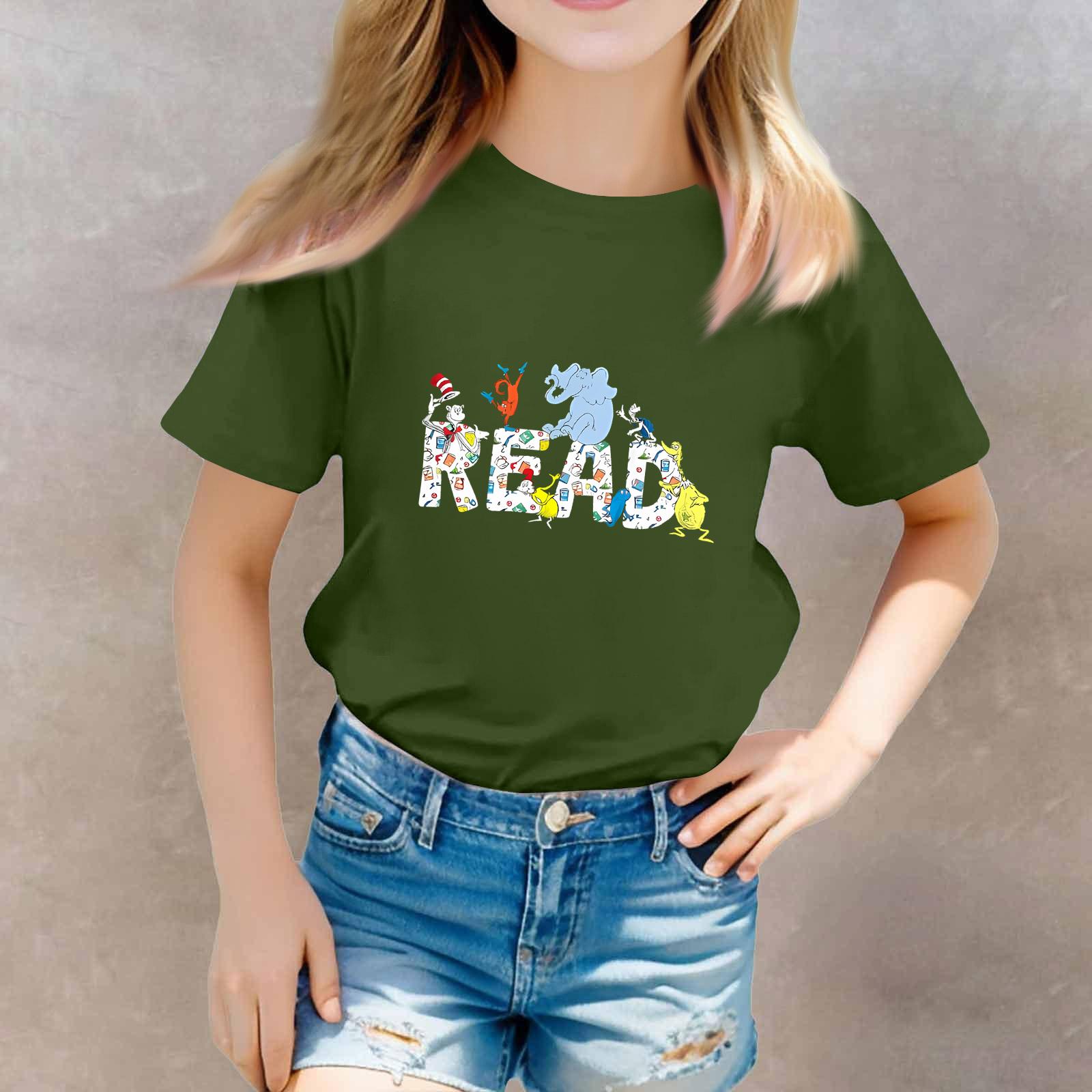 Toddler Boy And Girl T-Shirts Kids Top Girls Printed Short Sleeved T-shirt 160