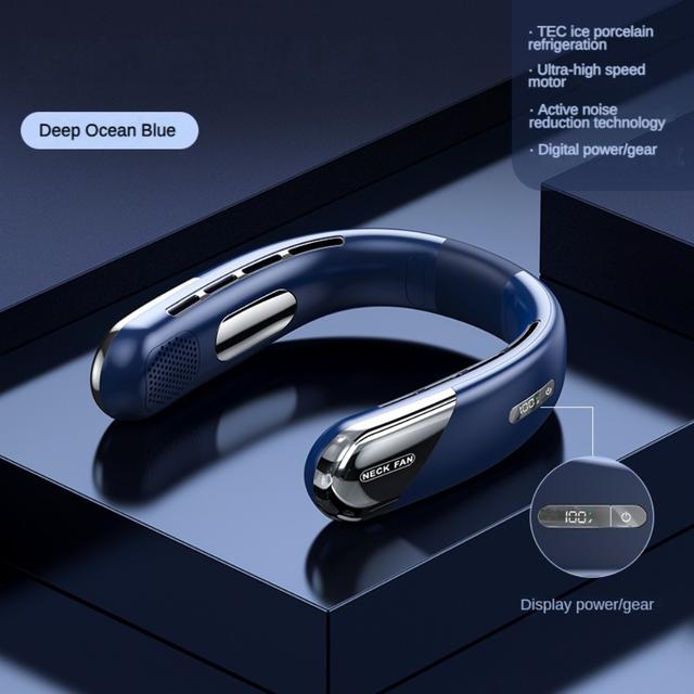 Portable Neck Fan Rechargeable Hands Free Bladeless Fan Wearable Personal Fan Leafless 5 Speeds