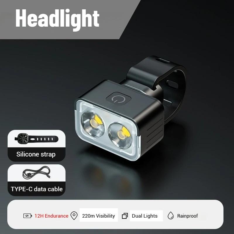 LEM Bicycle LED Light Rear Front Type-C Rechargable 260LM Riding Light Waterproof Bike Taillight Night Cycling Llumination Safety Lamp