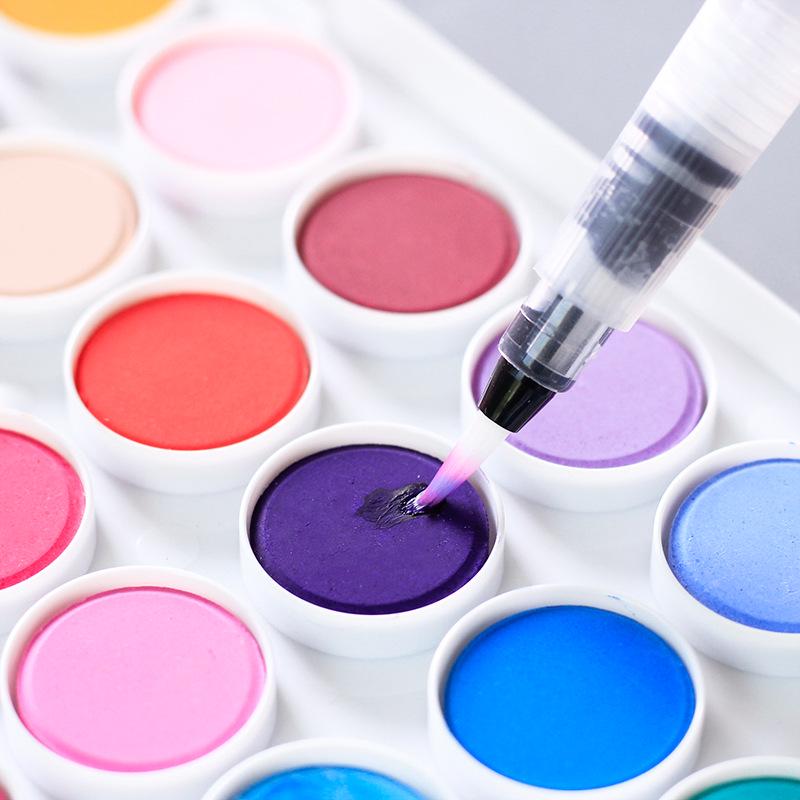 Xiongshi 36-Color Children's Solid Watercolor Paint Set with Compact Transparent Case