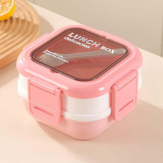 Adult Bento Box Food Grade Stainless Steel Lunch Container Two Stackable Leak-Proof Compartments Microwave Dishwasher Safe Lunch